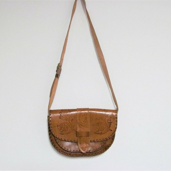 Vintage Handmade Tooled Leather Shoulder bag - Picture 2 of 8